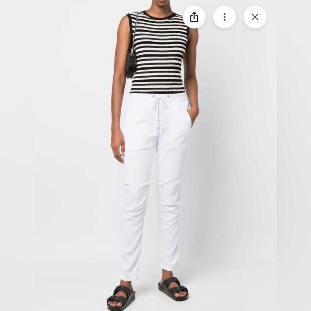James Perse White Sweatpants Cargo Retail $486 NWT Small